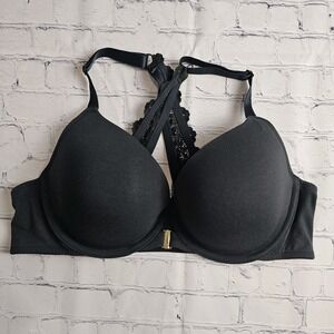 Cacique Bra Plus Size 42C Black Push Up‎ Padded Underwire Front Closure